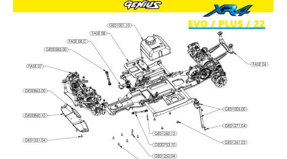 Onderdelen rc autos 1/5 Genius XR4 TC