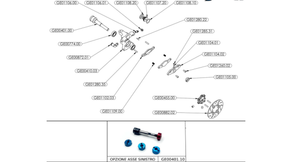 Achterremklauw en achter fusees rc auto 1/5 XR4