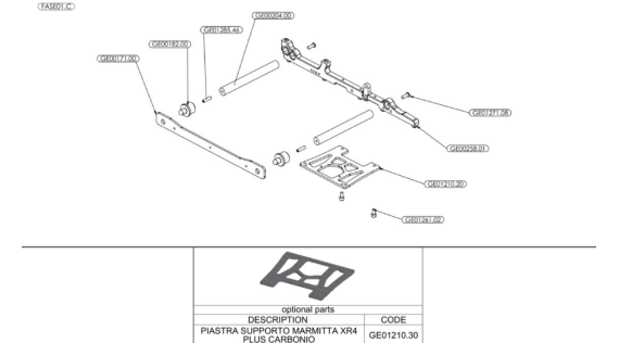 Supports carrosserie gauche et echappement voiture rc Genius 1/5 XR4