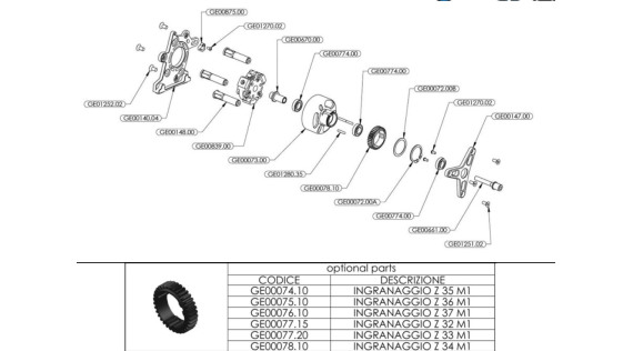 Koppelingsteun, koppeling en koppelingshuis rc auto 1/5 Genius XR4