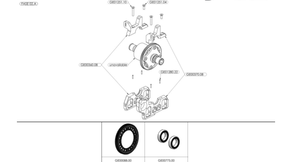 Différentiel et support de différentiel voiture rc Genius XR4 