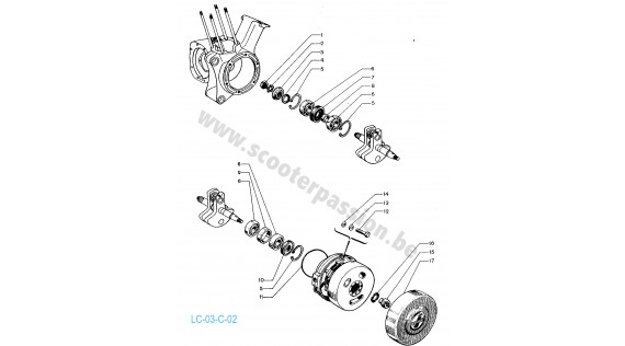 Carter avant et roulements Lambretta C 