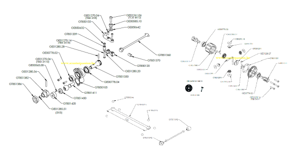 Transmissie onderdelen differentieel RC auto's GT 1/8 GENIUS GTC8.23 