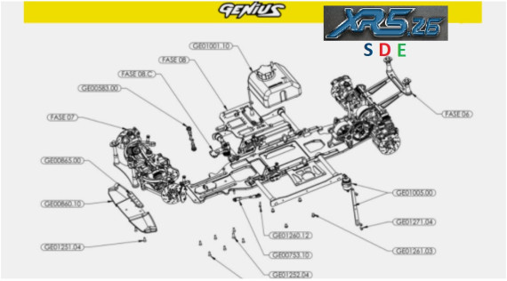 Pièces détachées voiture rc 1/5 Genius XR5.26 TC