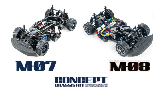 Rc auto's TAMIYA M-05, M-06, M-07 et M-08 Concept Kit 