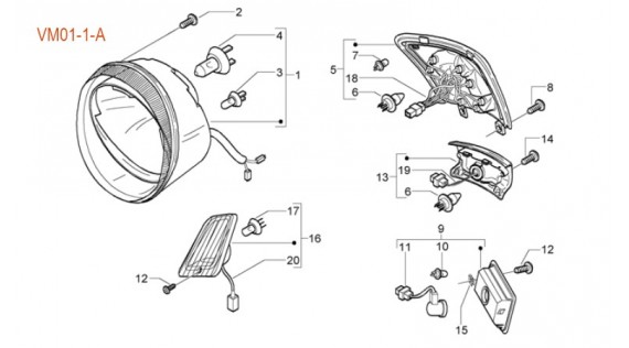 Phare,  feu arrière et clignoteurs