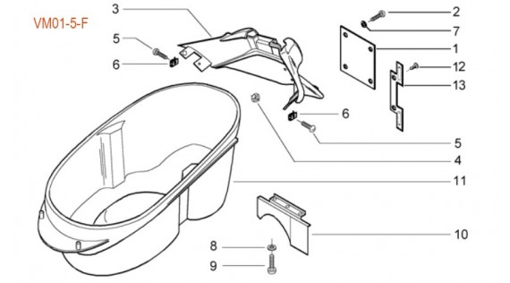 Garde boue arrière et rangement de selle