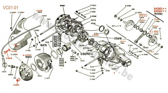 Carter, groupe thermique, vilebrequin 