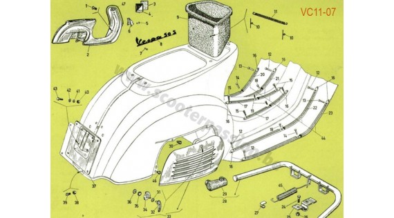 Châssis, béquille et emblèmes