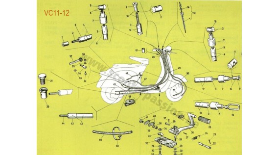 Gaines, câbles et pédale de frein
