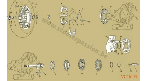 Boîte de vitesses et moyeu arrière