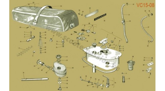 Réservoirs, selle et robinet