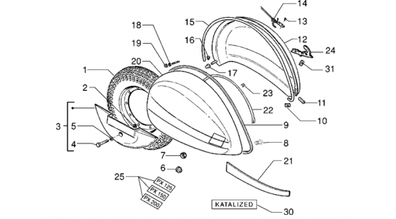 Ailes et roue de réserve