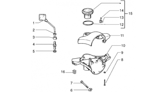 Guidon, compteur et rétroviseur