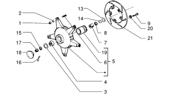 Disque de frein et moyeu de frein avant 