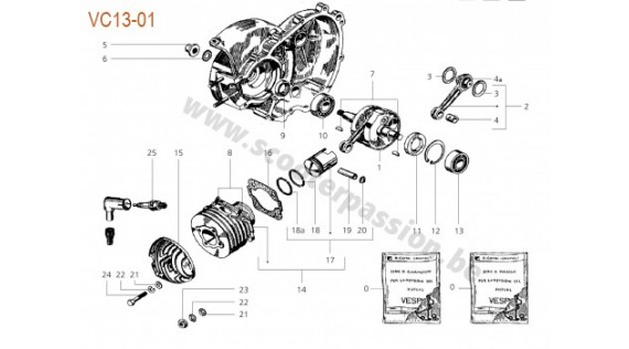 Groupe thermique, piston, vilebrequins, joints et roulements