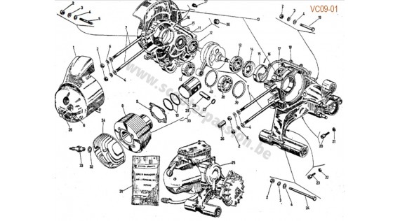 Carter, groupe thermique, joints moteur 