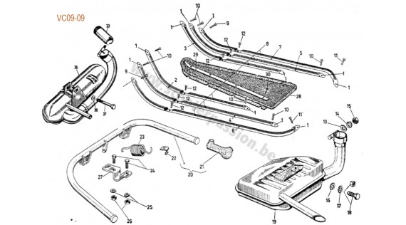 Baguettes de plancher, béquille et échappement