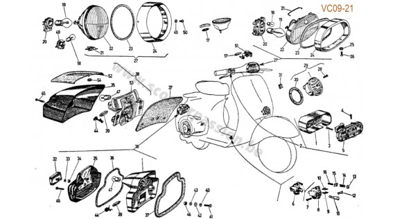 Phare, feu, commutateur et contacteur 