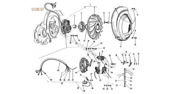 Allumage, volant moteur, cache volant moteur