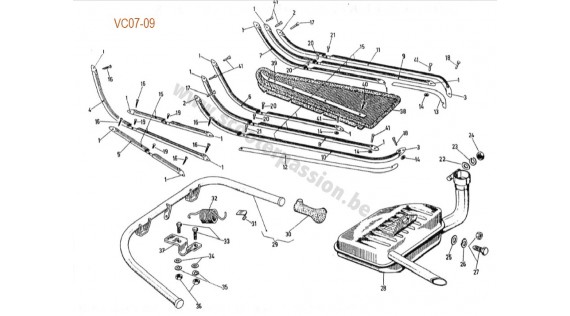 Baguettes de sol, béquille et échappement