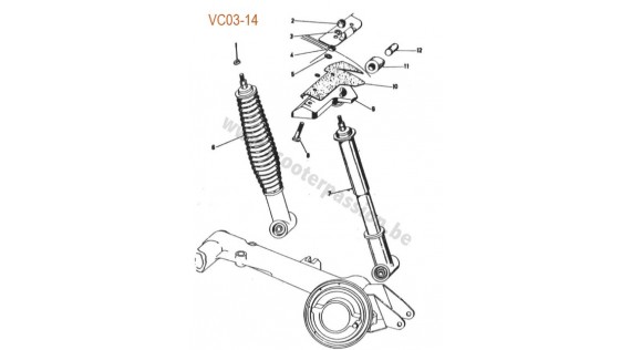 Amortisseur arrière et supports 