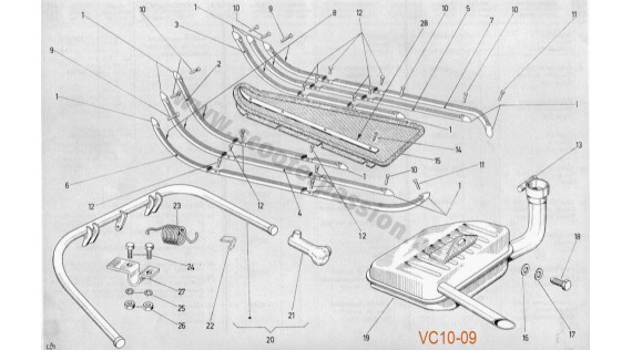 Baguettes de plancher, béquille et échappement