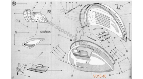 Châssis, ailes et emblèmes GTR, Sprint Veloce, Super 150 et TS