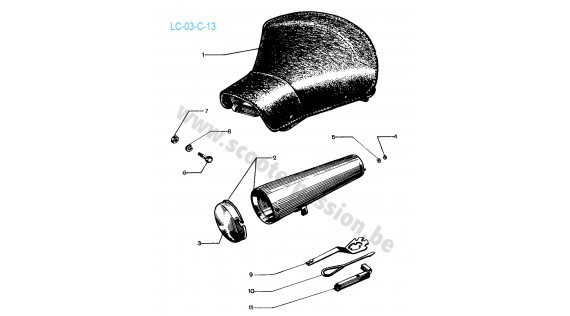 Voorzadel en draaggereedschap Lambretta C