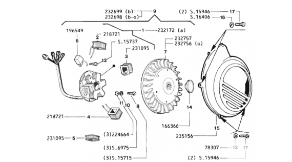 Plateau d'allumage, volant moteur et cache volant