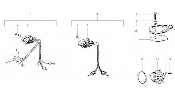 Commutateur, contacteur,  klaxon et frein 