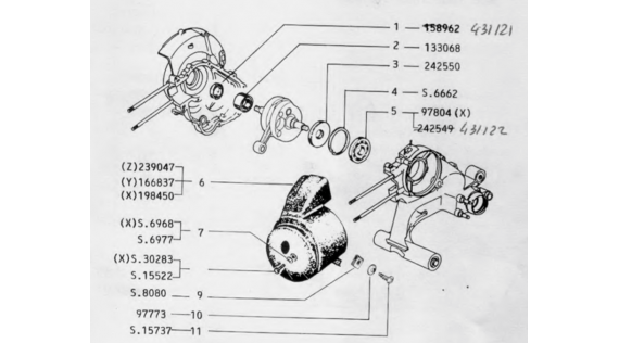 Roulements, joins sprialés, cache cylindre