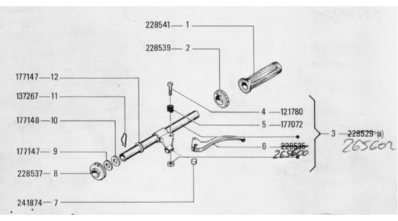 Guidon - commande de changement de vitesses