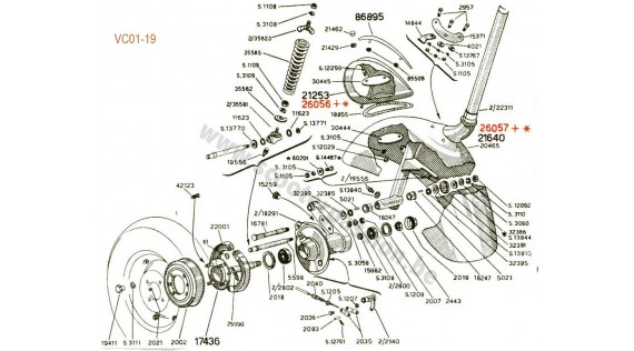 Garde-boue, capot de phare, ressort suspension et moyeu et frein avant