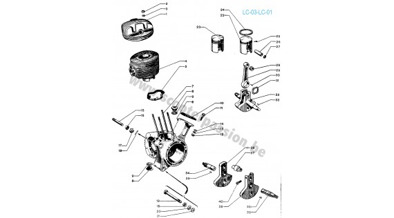 Groupe thermique, piston et vilebrequin