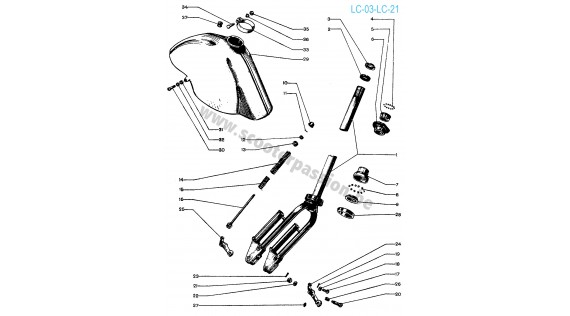 Fourche et garde-boue avant Lambretta LC