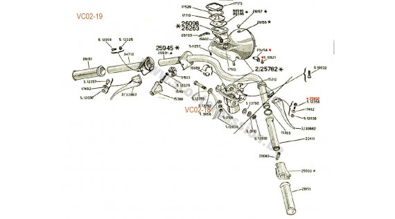 Guidon, potence de phare et compteur