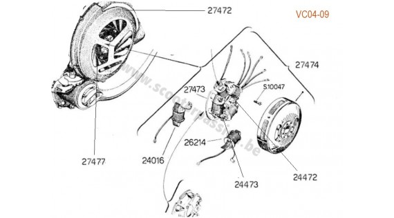 Allumage, volant moteur et cache volant moteur